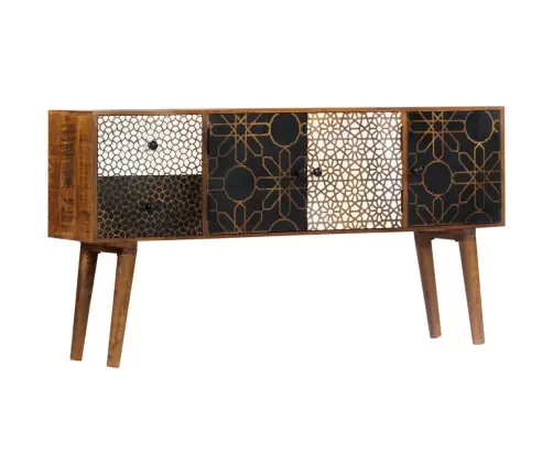 Šoninė Spintelė Su Raštais, 130X30X70cm Mango Med. Masyvas Šoninė Spintelė Su Raštais, 130X30X70cm Mango Med. Masyvas