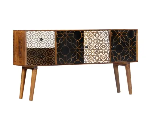 Šoninė Spintelė Su Raštais, 130X30X70cm Mango Med. Masyvas Šoninė Spintelė Su Raštais, 130X30X70cm Mango Med. Masyvas