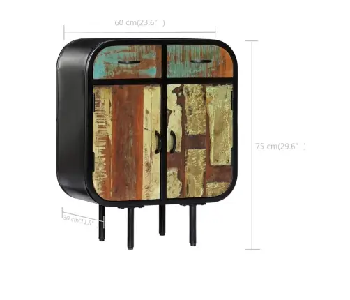 Kumode, 60X30X75 Cm, Pārstrādāts Masīvkoks Vidaxl