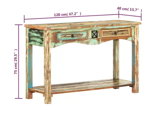 Konsoles Galds, 120X40X75 Cm, Pārstrādāts Masīvkoks Vidaxl Konsoles Galds, 120X40X75 Cm, Pārstrādāts Masīvkoks Vidaxl