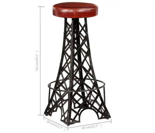 Bāra Krēsli, 2 Gab., Dabīgā Āda Vidaxl