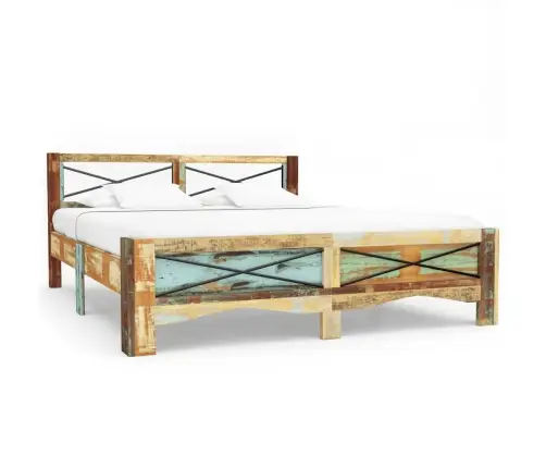 Gultas Rāmis, Pārstrādāts Masīvkoks, 140X200 Cm  Vidaxl