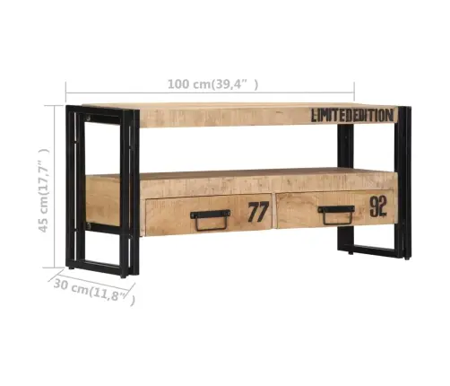 Telerialus, 100 X 30 X 45 cm Toekas Mangopuit