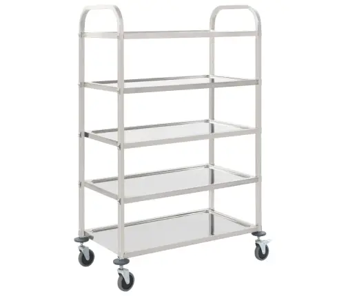 Viie Korrusega Köögikäru, 107 X 55 X 147 cm Roostevaba Teras