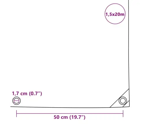 Brezenta Pārklājs, 650 G/M², 1,5X20 M, Pelēks Vidaxl