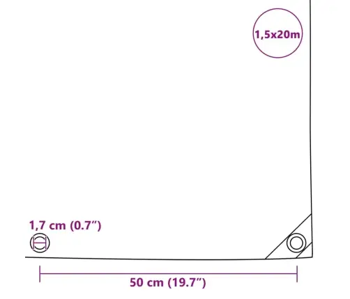 Tentas, Mėlynas, 650 G/M², 1,5X20 M
