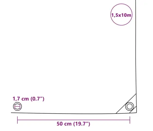 Brezenta Pārklājs, 650 G/M², 1,5X10 M, Balts Vidaxl