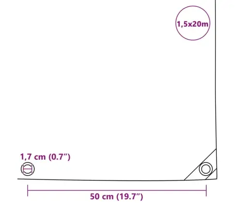 Brezenta Pārklājs, 650 G/M², 1,5X20 M, Balts Vidaxl