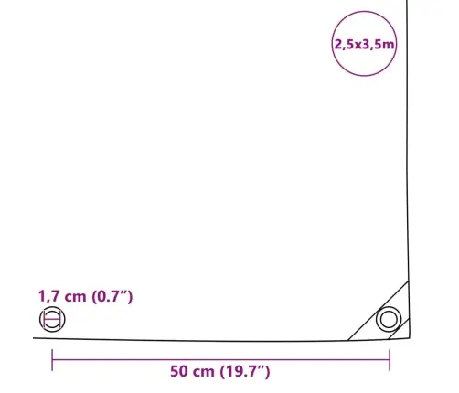 Brezenta Pārklājs, 650 G/M², 2,5X3,5 M, Balts Vidaxl