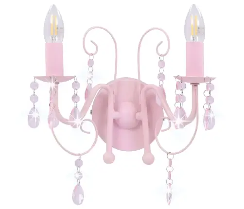 Lamp Helmestega Roosa Ümmargune 2 X E14 Pirni