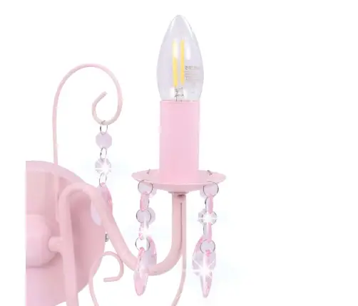 Lamp Helmestega Roosa Ümmargune 2 X E14 Pirni