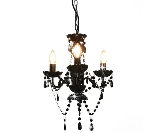 Lühter Helmestega, Must, Ümmargune, 3 X E14