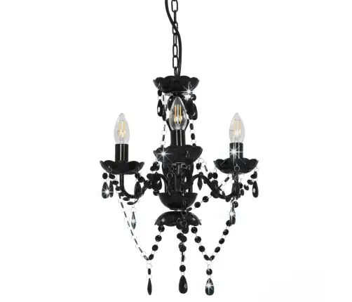 Lühter Helmestega, Must, Ümmargune, 3 X E14