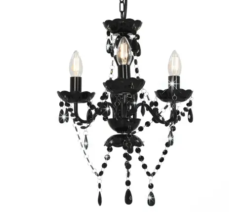 Lühter Helmestega, Must, Ümmargune, 3 X E14