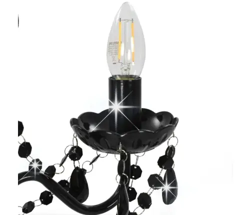 Lühter Helmestega, Must, Ümmargune, 3 X E14