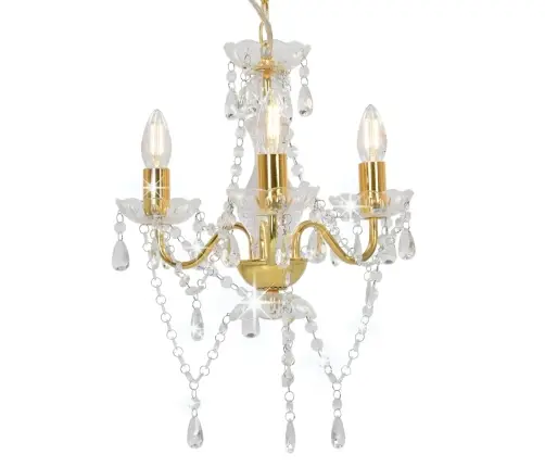 Lühter Helmestega, Kuldne, Ümmargune, 3 X E14