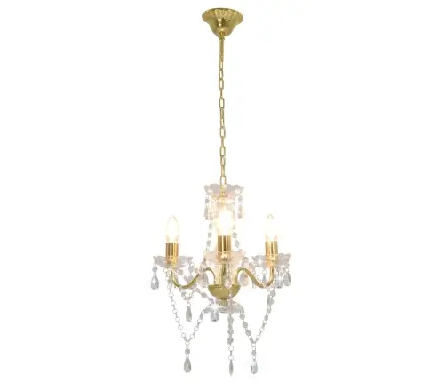 Lühter Helmestega, Kuldne, Ümmargune, 3 X E14