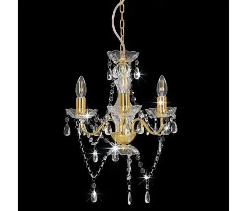 Lühter Helmestega, Kuldne, Ümmargune, 3 X E14