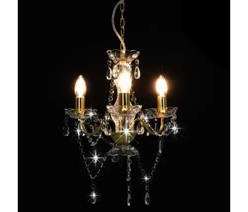 Lühter Helmestega, Kuldne, Ümmargune, 3 X E14