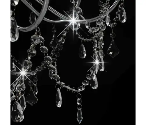 Lustra Ar Pērlītēm, Sudraba Krāsā, 8 X E14 Spuldzes Vidaxl