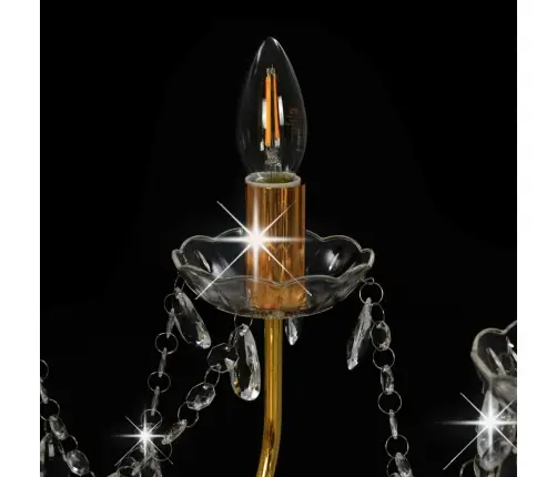 Sietynas Su Karoliukais, Auksinės Spalvos, 12 X E14 Lemputės