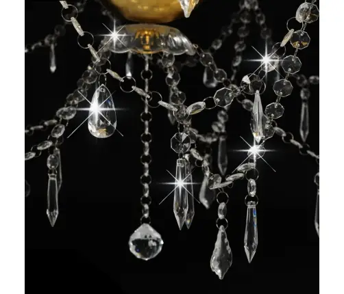 Lustra, 2 Līmeņi, Zelta Krāsā, 15 X E14 Spuldzes Vidaxl