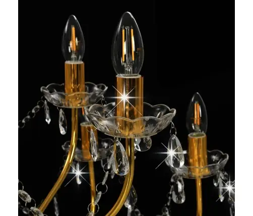 Lustra, 2 Līmeņi, Zelta Krāsā, 15 X E14 Spuldzes Vidaxl