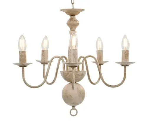 Lustra, Antīki Balta, 5 X E14 Spuldzes Vidaxl