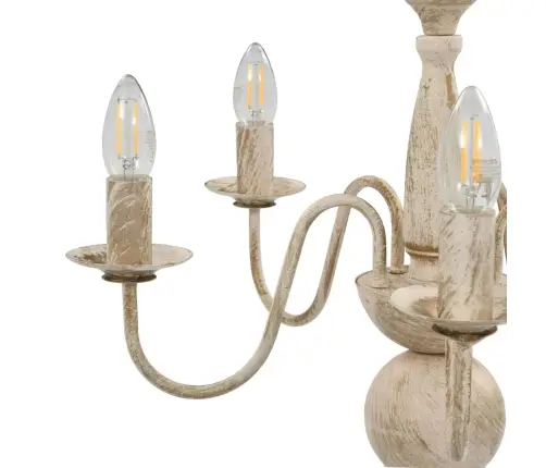 Lustra, Antīki Balta, 5 X E14 Spuldzes Vidaxl