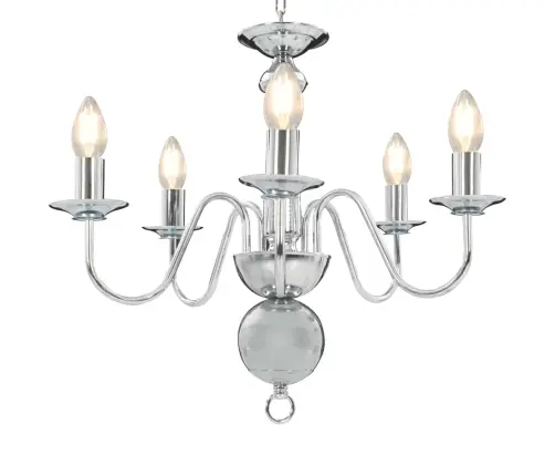 Lustra, Sudraba Krāsā, 5 X E14 Spuldzes Vidaxl