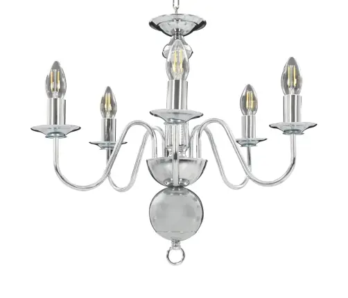 Lustra, Sudraba Krāsā, 5 X E14 Spuldzes Vidaxl