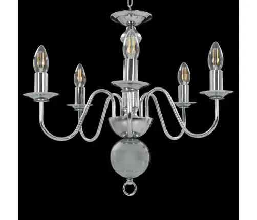 Lustra, Sudraba Krāsā, 5 X E14 Spuldzes Vidaxl