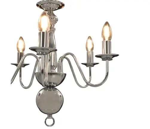 Lustra, Sudraba Krāsā, 5 X E14 Spuldzes Vidaxl