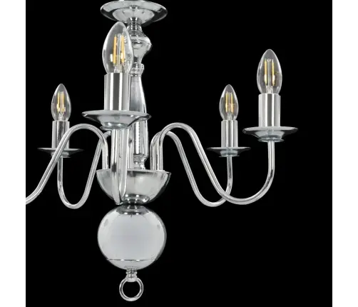 Lustra, Sudraba Krāsā, 5 X E14 Spuldzes Vidaxl