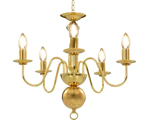 Lustra, Zelta Krāsā, 5 X E14 Spuldzes Vidaxl
