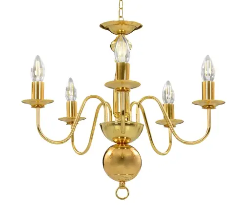 Lustra, Zelta Krāsā, 5 X E14 Spuldzes Vidaxl