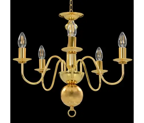 Lustra, Zelta Krāsā, 5 X E14 Spuldzes Vidaxl