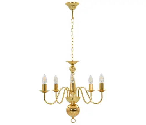 Lustra, Zelta Krāsā, 5 X E14 Spuldzes Vidaxl