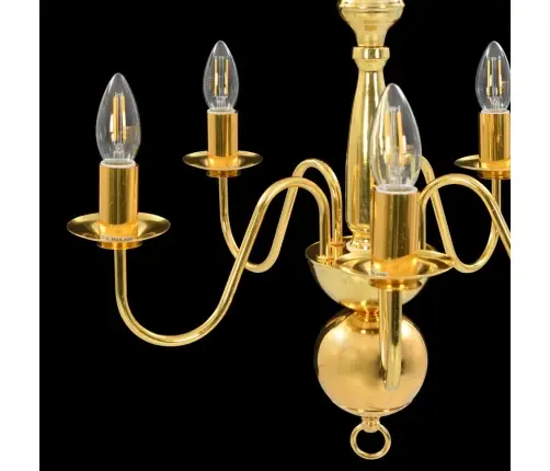 Lustra, Zelta Krāsā, 5 X E14 Spuldzes Vidaxl