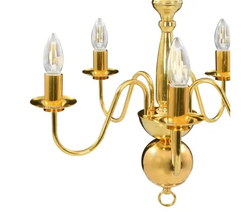 Lustra, Zelta Krāsā, 5 X E14 Spuldzes Vidaxl