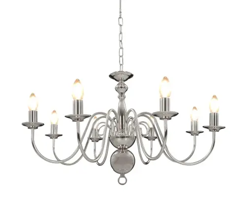 Lustra, Sudraba Krāsā, 8 X E14 Spuldzes Vidaxl