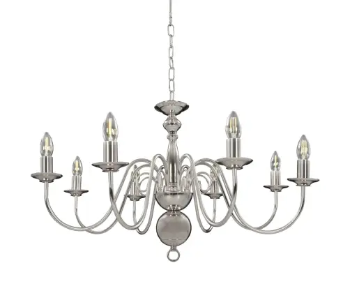 Lustra, Sudraba Krāsā, 8 X E14 Spuldzes Vidaxl