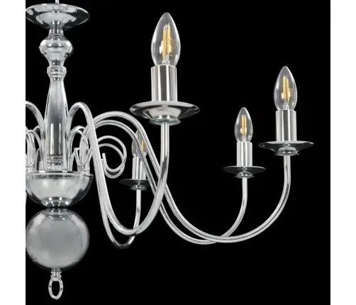 Lustra, Sudraba Krāsā, 8 X E14 Spuldzes Vidaxl