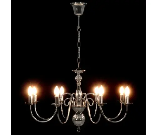 Lustra, Sudraba Krāsā, 8 X E14 Spuldzes Vidaxl