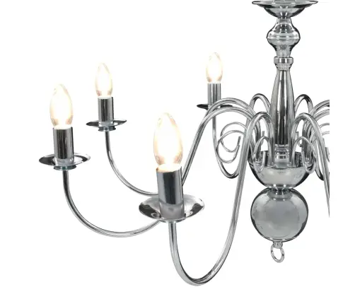 Lustra, Sudraba Krāsā, 8 X E14 Spuldzes Vidaxl