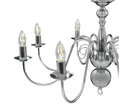 Lustra, Sudraba Krāsā, 8 X E14 Spuldzes Vidaxl