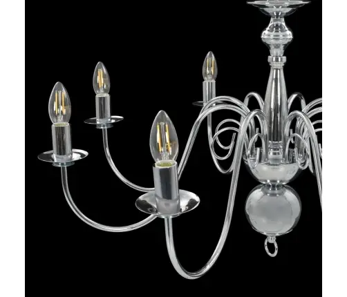 Lustra, Sudraba Krāsā, 8 X E14 Spuldzes Vidaxl