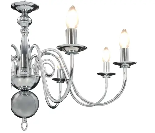 Lustra, Sudraba Krāsā, 8 X E14 Spuldzes Vidaxl