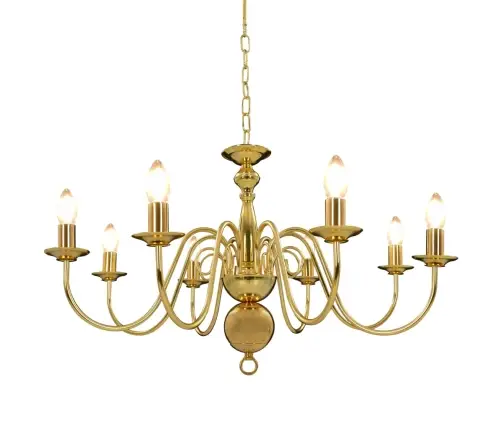 Sietynas, Auksinės Spalvos, 8 X E14 Lemputės