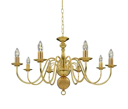 Sietynas, Auksinės Spalvos, 8 X E14 Lemputės